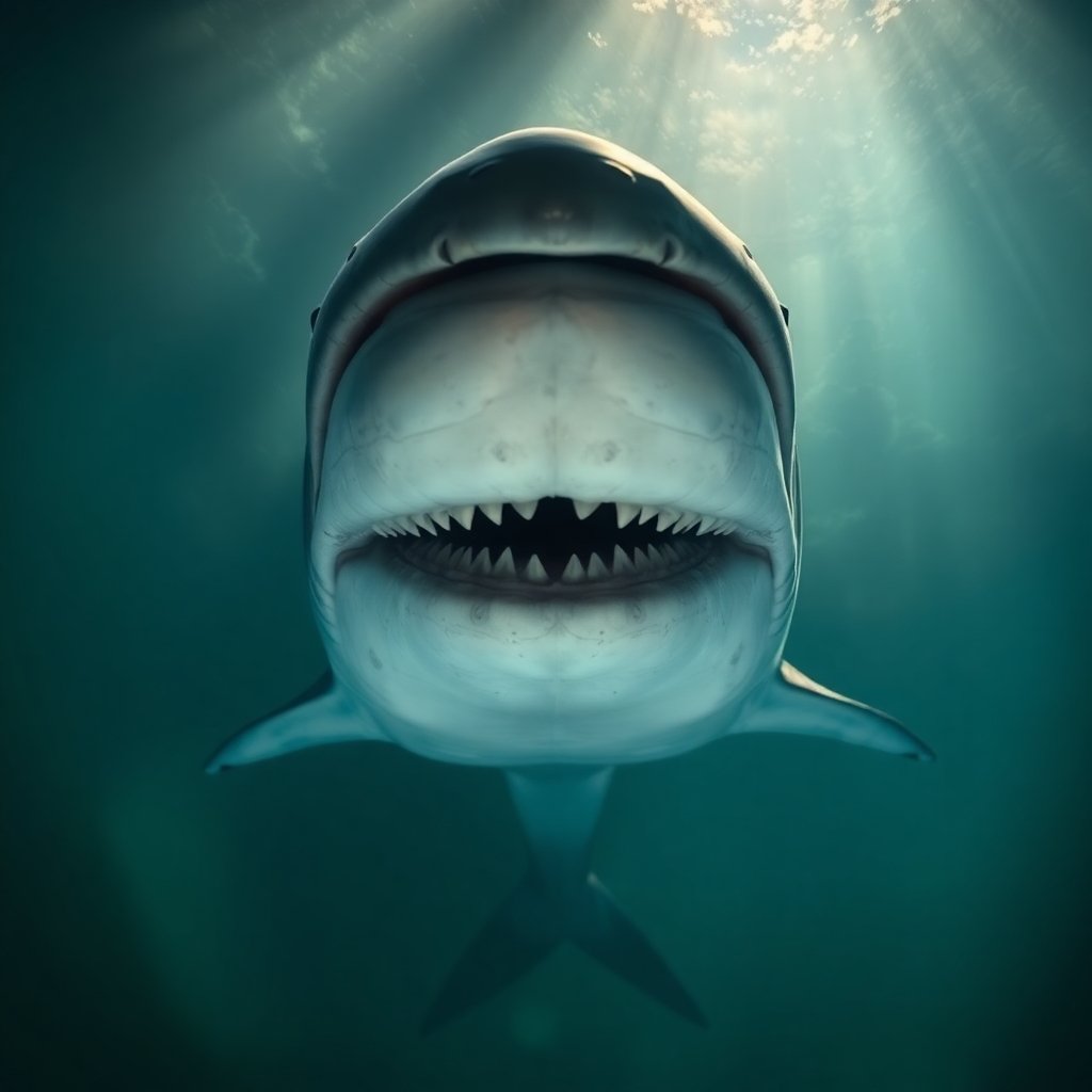 megalodon image inside water