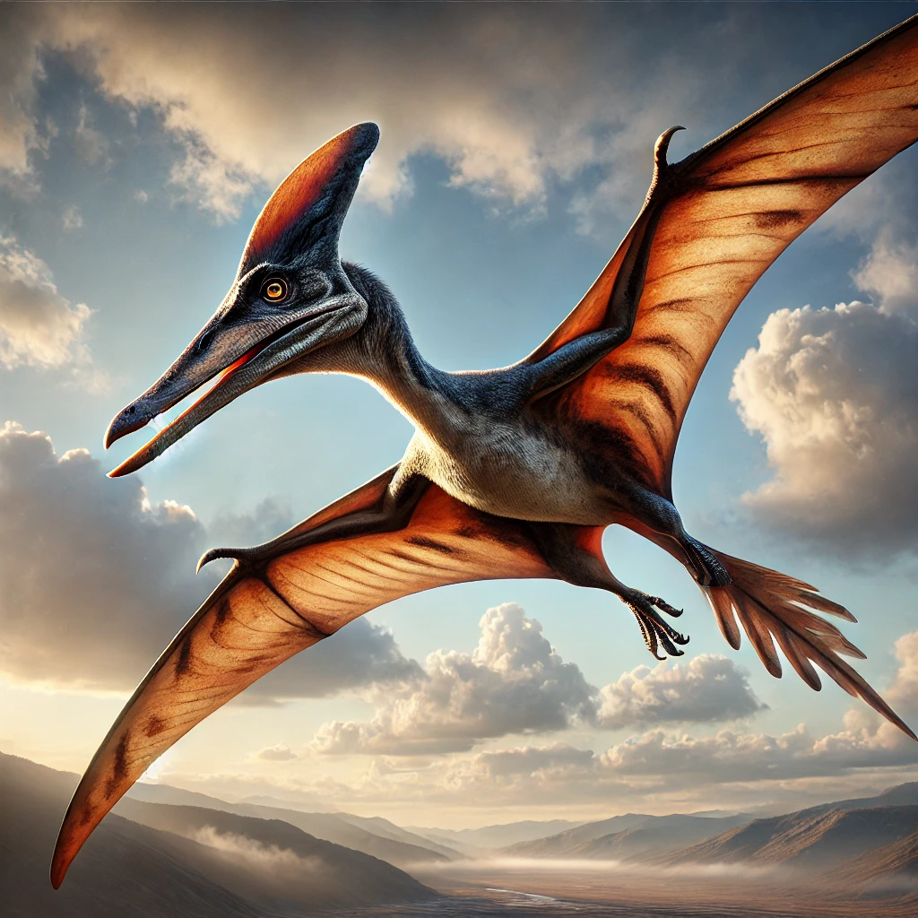 Giant Pterosaur flying with his 2.5 meter wingspan