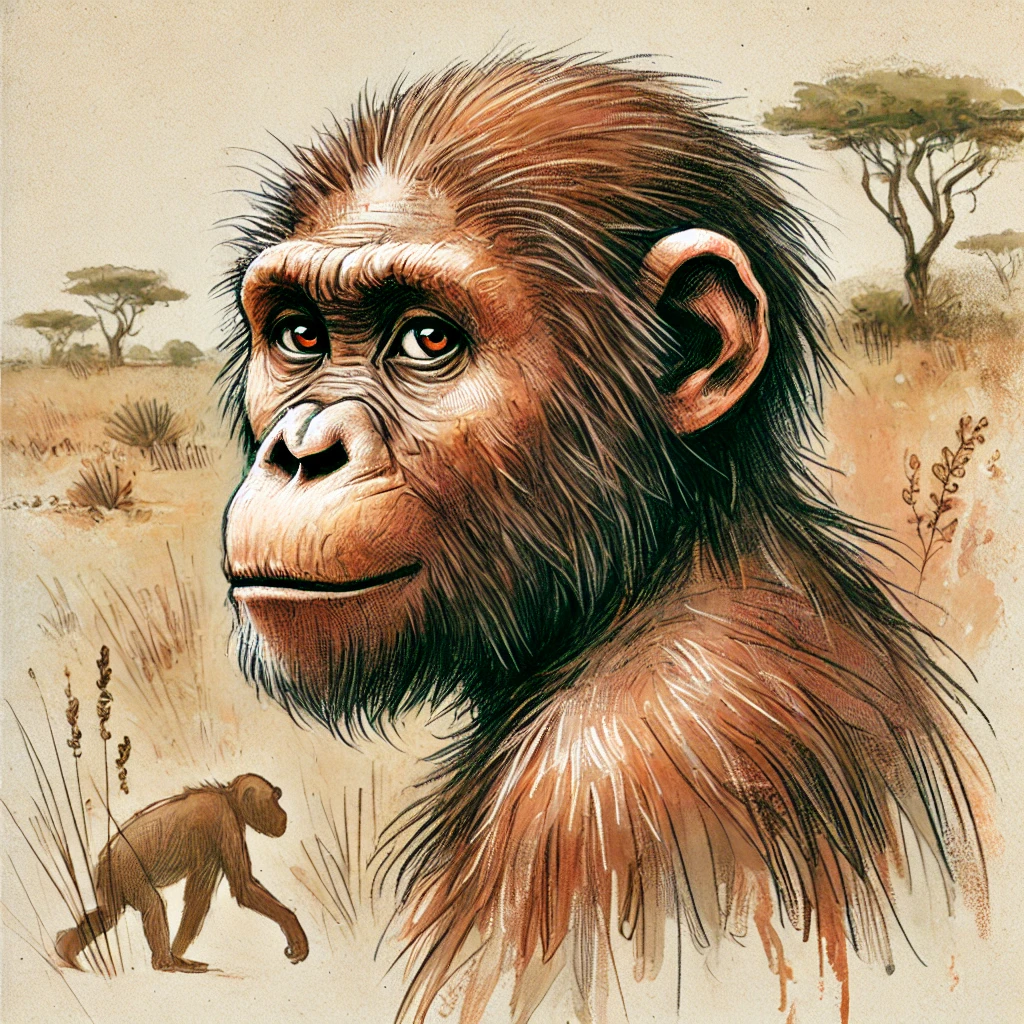 Sketch image of Lucy , the ancient human ancestor