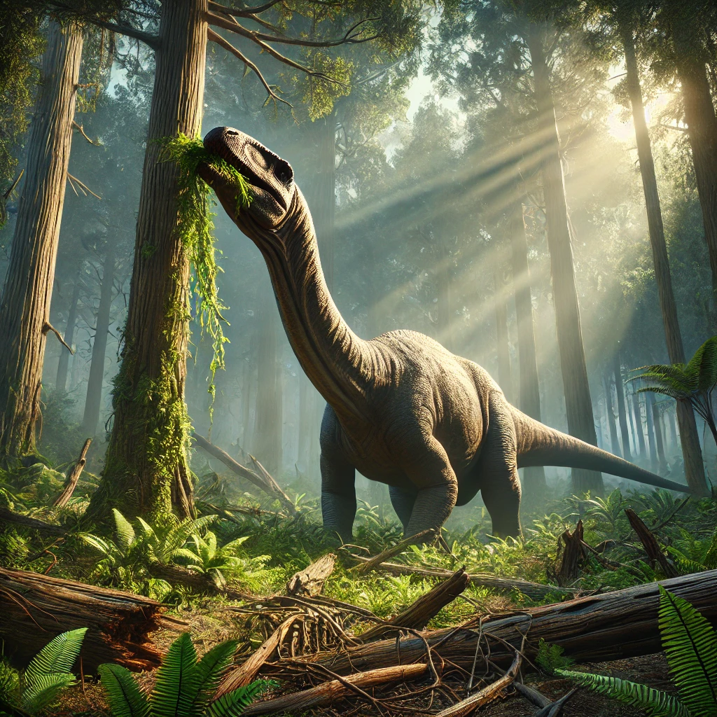 Image Sauropod clearing forests and eating greens