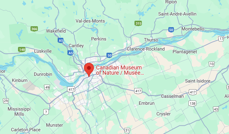 map of Canadian Museum of Nature in Ottawa