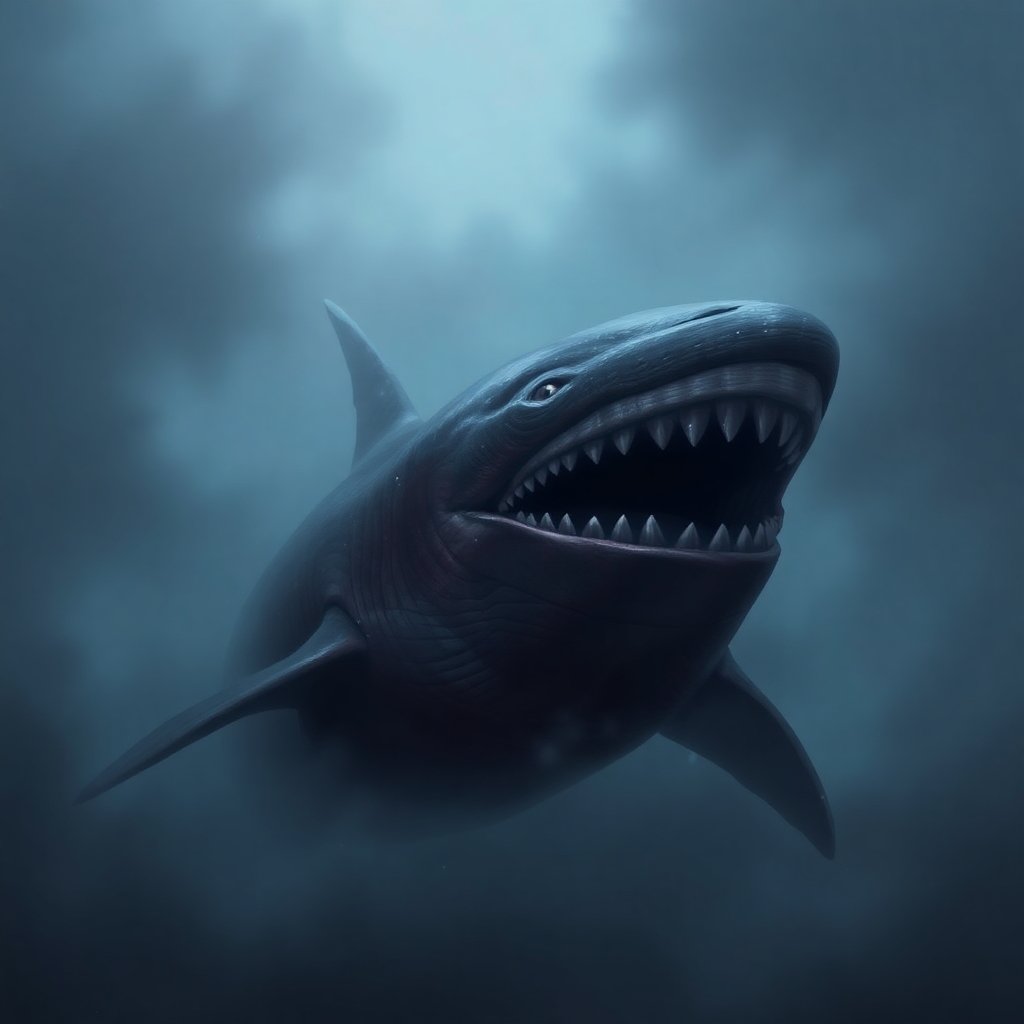 Megalodon in water 